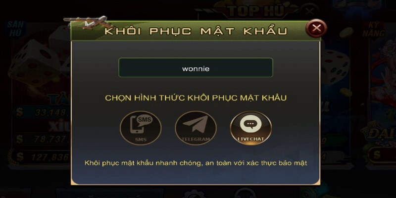 Anh em hãy click vào hình thức khôi phục mật khẩu mong muốn