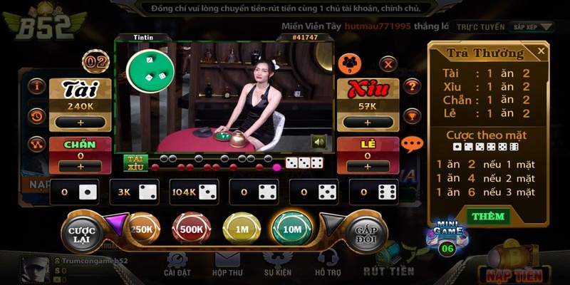 Live Casino B52 đa dạng nhiều thể loại