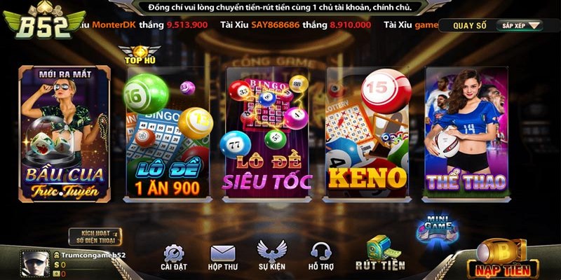 Lô đề là một trò chơi nổi bật của cổng game B52